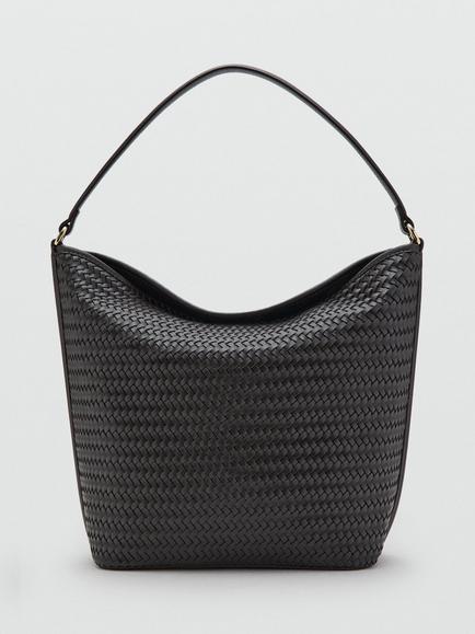 Mango Woven Hobo Shoulder Bag, Chocolate, Chocolate
