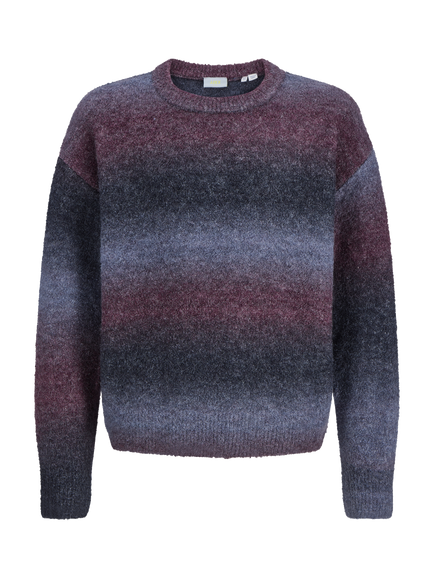 JJXX Kids' Amira Knitted Crew Neck Jumper, Purple Multi, Purple Multi