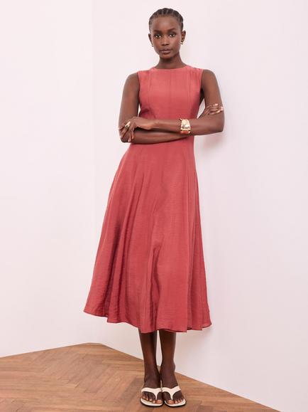 Mint Velvet A-Line Sleeveless Maxi Dress, Red, Red