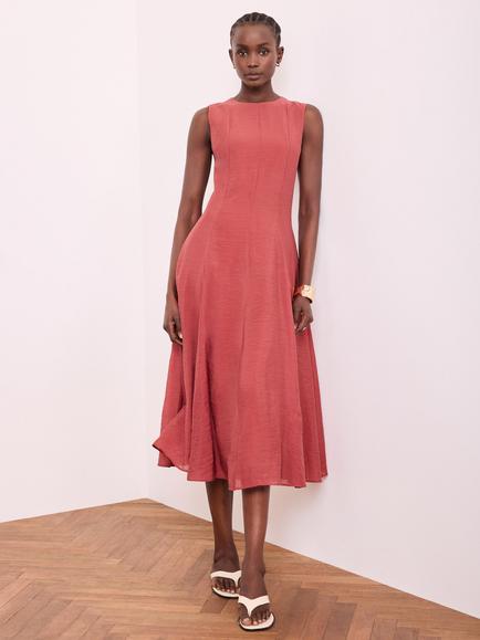 Mint Velvet A-Line Sleeveless Maxi Dress, Red - view 2, Red