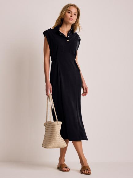 Mint Velvet Sleeveless Utility Midi Dress, Blue Navy - view 2, Blue Navy
