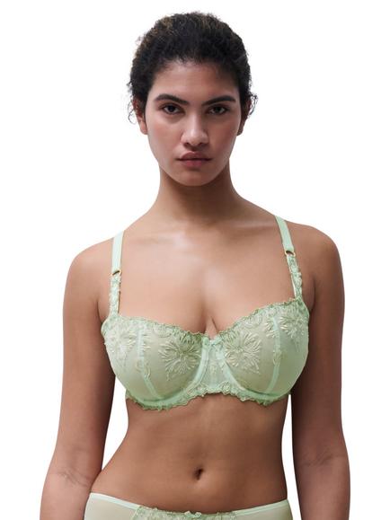 Chantelle Champs Elysées Lace Balconette Bra, Powder Green