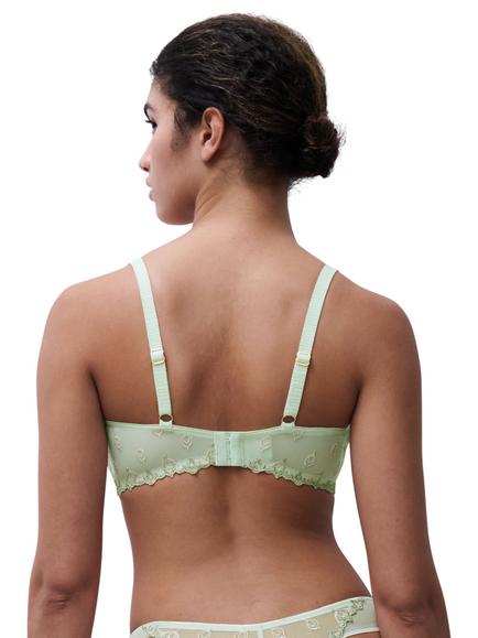 Chantelle Champs Elysées Lace Balconette Bra - view 2, Powder Green