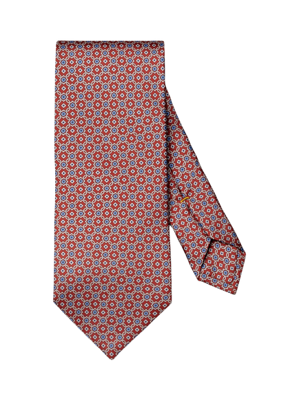 Eton Medallion Print Silk Tie, Dark Red