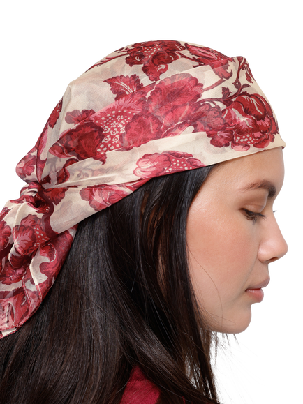 ICHI Iagilvis Floral Scarf, Birch - view 2, Birch