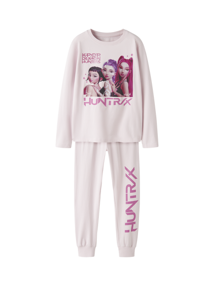NAME IT Kids' Cotton Blend K-Pop Huntrix Long Sleeve Pyjama Set, Cradle Pink, Cradle Pink