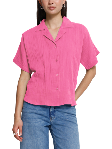 ICHI Iafoxa Short Sleeve Shirt, Wild Orchid, Wild Orchid
