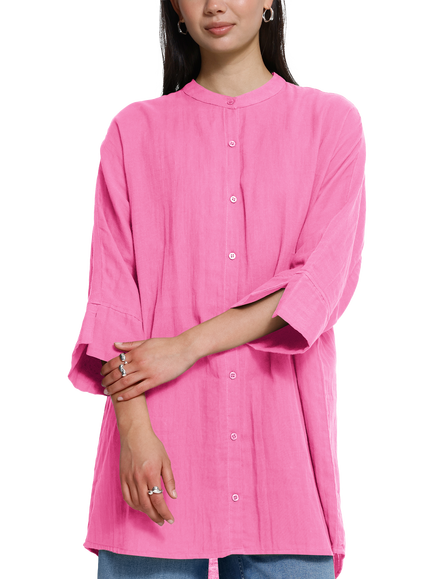 ICHI Iafoxa Three Quarter Length Top, Wild Orchid, Wild Orchid