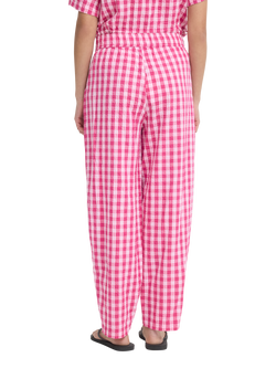 ICHI Ihfelica Check Trousers, Very Berry/Pink Chec - view 2, Very Berry/Pink Chec