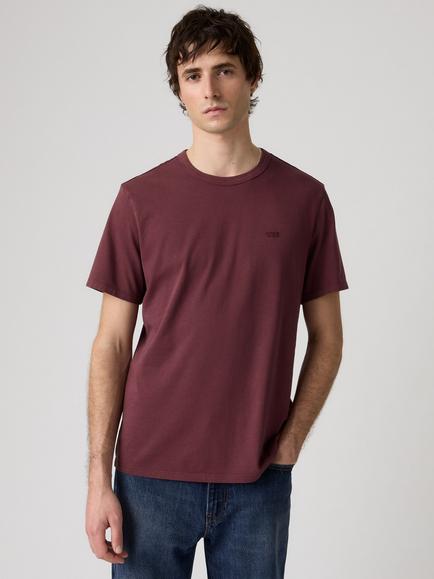 Levi's Original Crew Neck Cotton T-Shirt, Garment Dye Wine, Garment Dye Wine