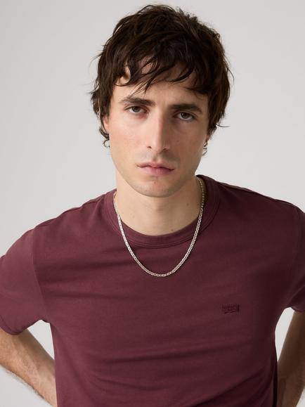 Levi's Original Crew Neck Cotton T-Shirt, Garment Dye Wine - view 2, Garment Dye Wine