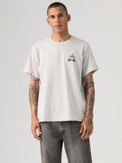 Levi's Graphic Print Crew Neck Cotton T-Shirt, Beat Cafe Light Grey, Beat Cafe Light Grey