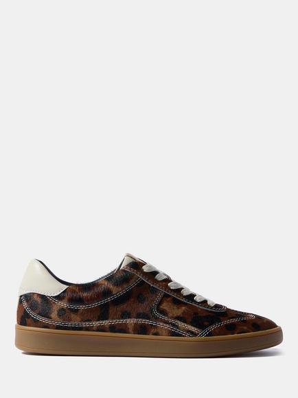 Mint Velvet Jen Animal Print Textured Trainers, Brown/Multi, Brown/Multi