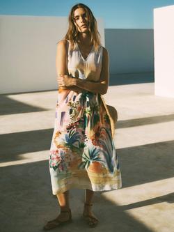NRBY Madeline Silk Scenic Print Maxi Dress, Multi - view 2, Multi