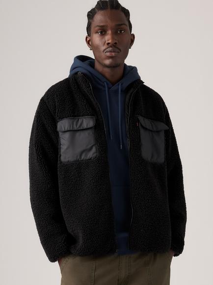 Levi's Campo Sherpa Faux Fur Jacket, Jet Black, Jet Black