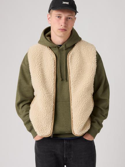 Levi's Seacliff Sherpa Gilet, Cream Sherpa Cream, Cream Sherpa Cream