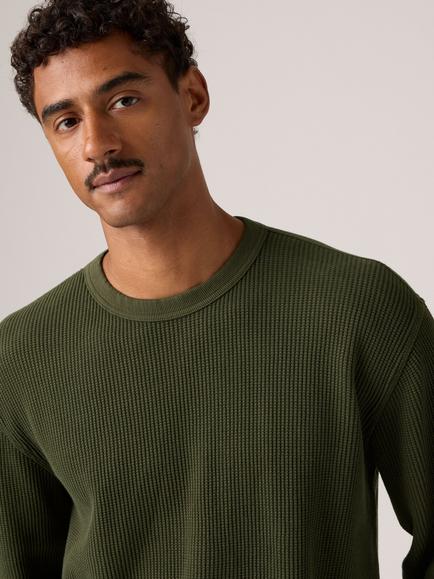 Levi's Pure Cotton Thermal Crew Neck Long Sleeve T-Shirt, Garment Dye Rosin - view 2, Garment Dye Rosin