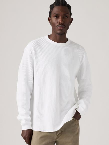 Levi's Pure Cotton Thermal Crew Neck Long Sleeve T-Shirt, C30768 White + - view 2, C30768 White +