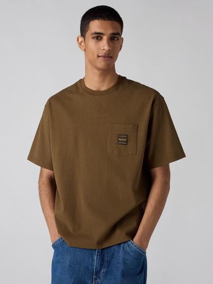Levi's Workwear Pure Cotton Pocket Crew Neck T-Shirt, Desert Palm, Desert Palm