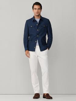 Hackett London Linen Blend Blazer, Navy - view 2, Navy
