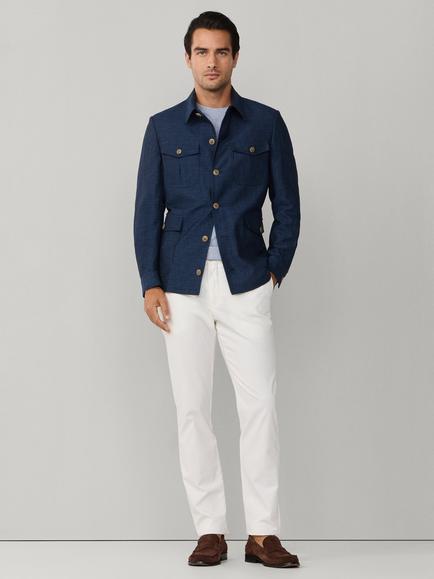Hackett London Linen Blend Blazer, Navy - view 2, Navy