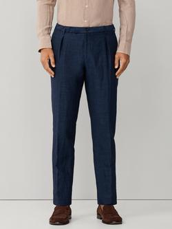 Hackett London Regular Fit Linen Blend Trousers, Navy, Navy