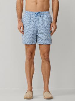 Hackett London Crystalline Print Swim Shorts, Summer Blue, Summer Blue