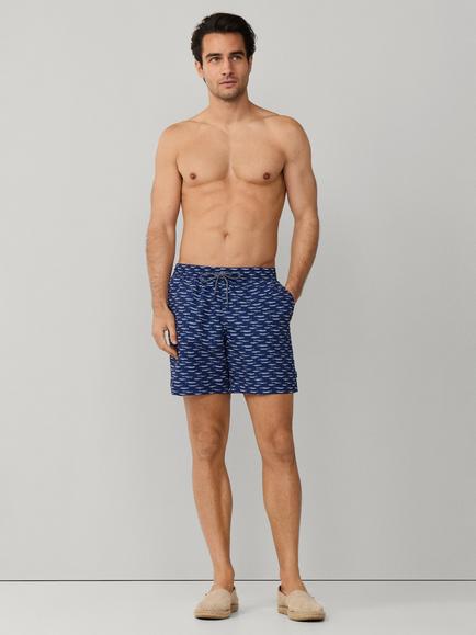 Hackett London Sardine Print Swim Shorts, Ink Blue, Ink Blue