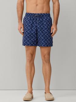 Hackett London Sardine Print Swim Shorts, Ink Blue - view 2, Ink Blue