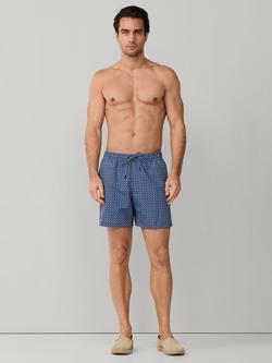 Hackett London Geo Block Print Swim Shorts, Ink Blue - view 2, Ink Blue