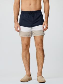 Hackett London Colour Block Swim Shorts, Navy, Navy