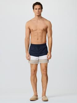 Hackett London Colour Block Swim Shorts, Navy - view 2, Navy