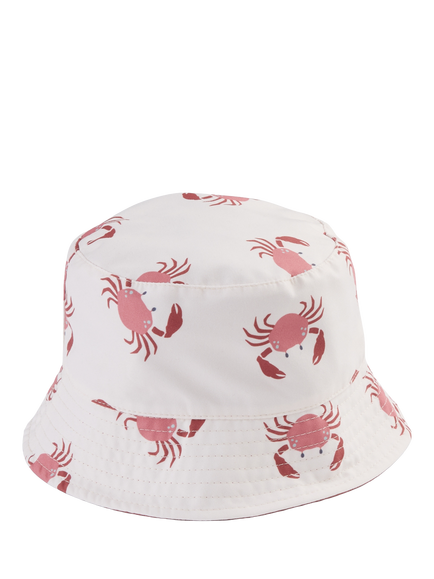 KIDLY by MORI Kids' Crab Print Bucket Hat, Cream, Cream