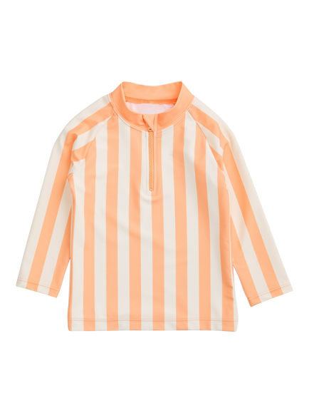 KIDLY by MORI Stripe Rash Vest Top, Orange, Orange