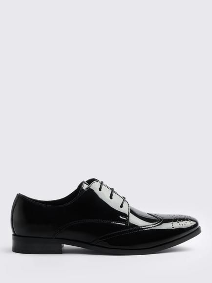 Moss Kensington Patent Dress Brogues, Black, Black