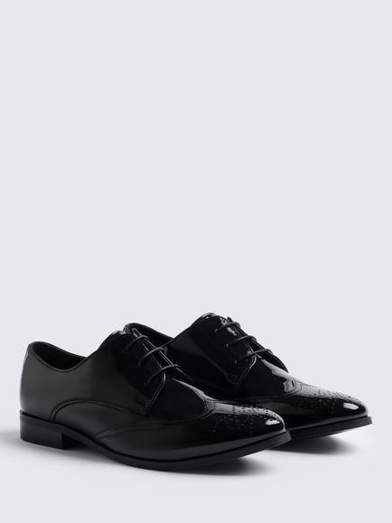 Moss Kensington Patent Dress Brogues, Black - view 2, Black