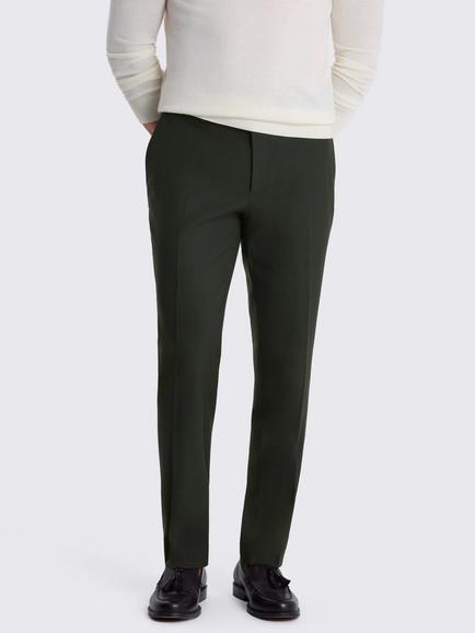 Moss Slim Fit Flannel Suit Trousers, Khaki, Khaki