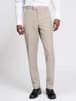 Ben Sherman Straight Check Wool Trousers, Light Brown, Light Brown