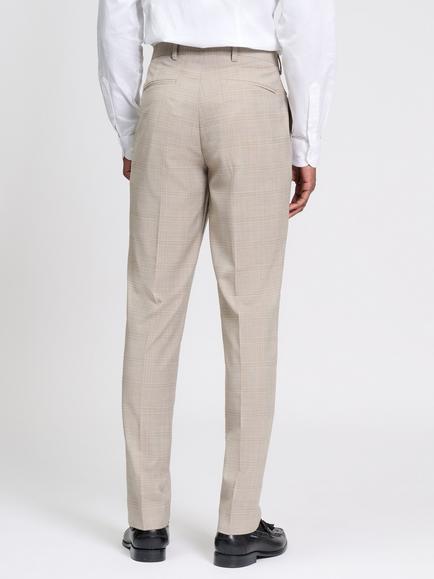 Ben Sherman Straight Check Wool Trousers, Light Brown - view 2, Light Brown