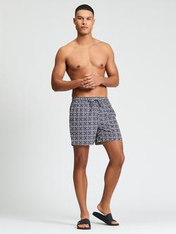 Ben Sherman Mono Geo Swim Shorts, Twilight Denim, Twilight Denim