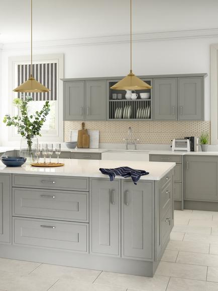 John Lewis Edition Highclere Fitted Kitchen, Painted Light Grey
