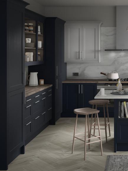 John Lewis Edition Lulworth Fitted Kitchen, Painted Indigo
