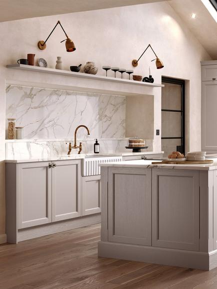 John Lewis Edition Hadlow Fitted Kitchen, Painted Pebble