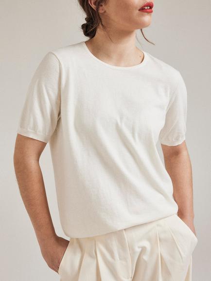 SALTS Unisex Knitted T-Shirt, Soft White