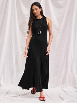 Ro&Zo Slub Jersey Dress, Black, Black