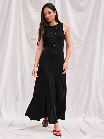 Ro&Zo Petite Slub Jersey Dress, Black, Black
