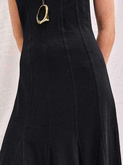 Ro&Zo Petite Slub Jersey Dress, Black - view 2, Black