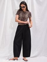 Ro&Zo Cotton Barrel Trousers, Black
