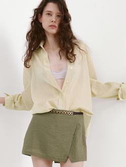 Mango Asymmetric Mini Skort, Green, Green