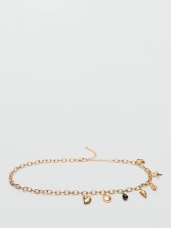 Mango Cinturon Charm Chain Belt, Gold, Gold